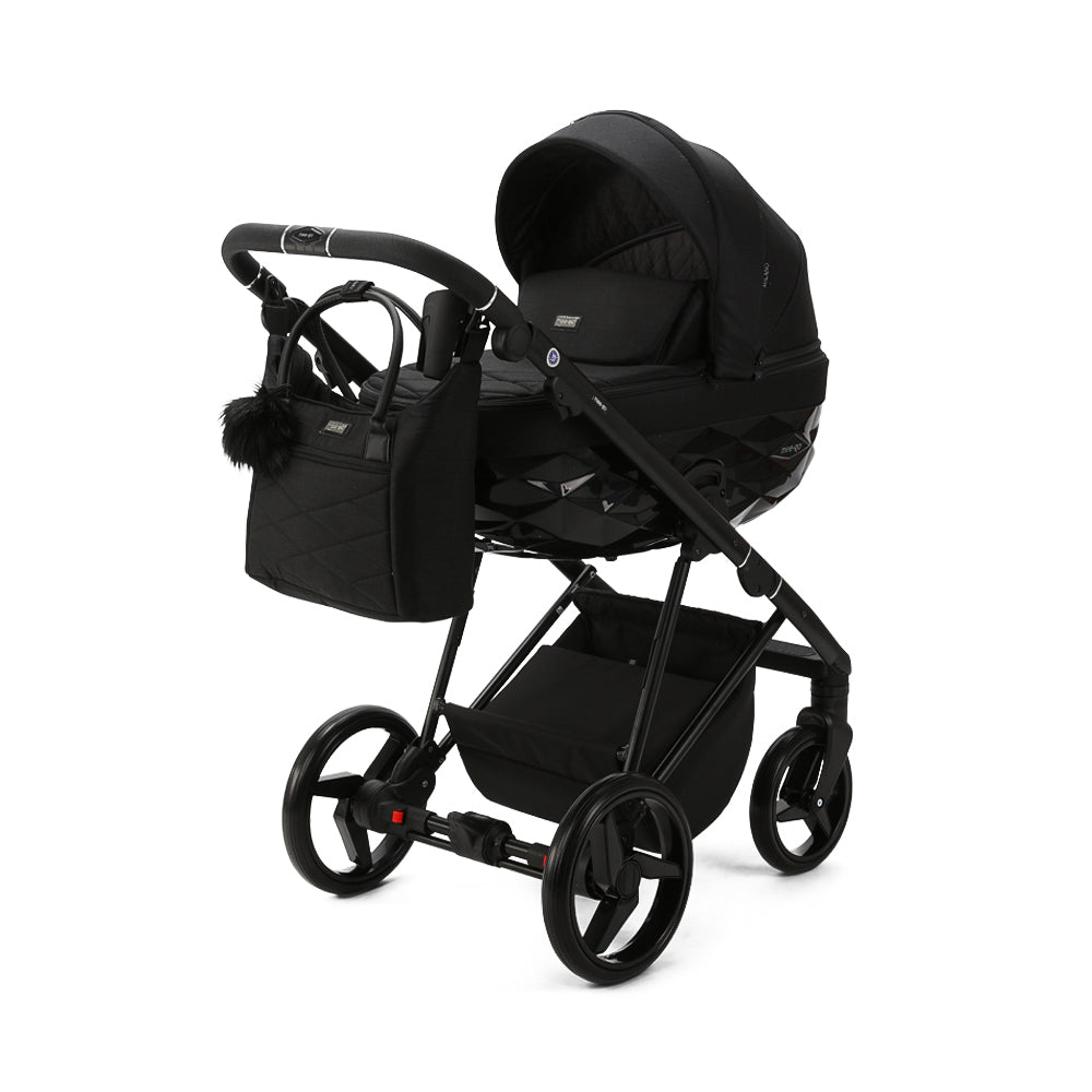 Mee-go Milano Quantum 2-in-1 Pram & Accessories - Carbon Black