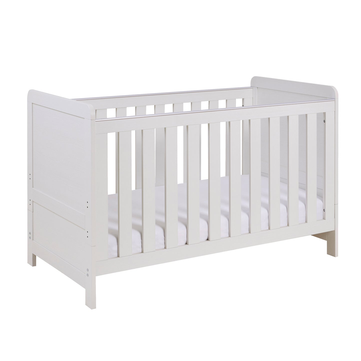 Babymore Caro Cot Bed - White Wash