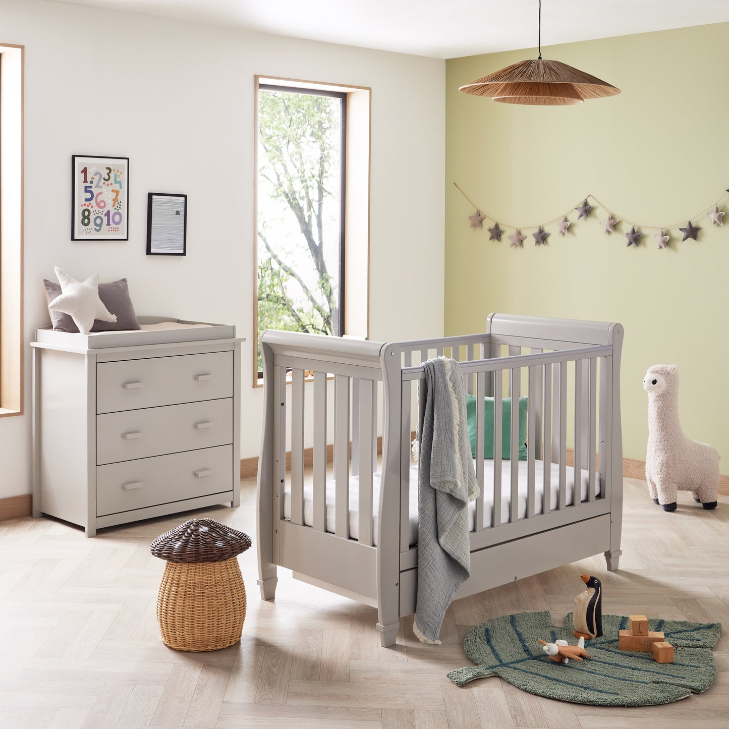 Babymore Eva 2 Piece Nursery Room Set - Grey