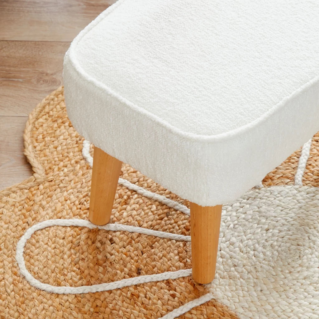 Babymore Freya Nursing Chair With Footstool - Off White Boucle