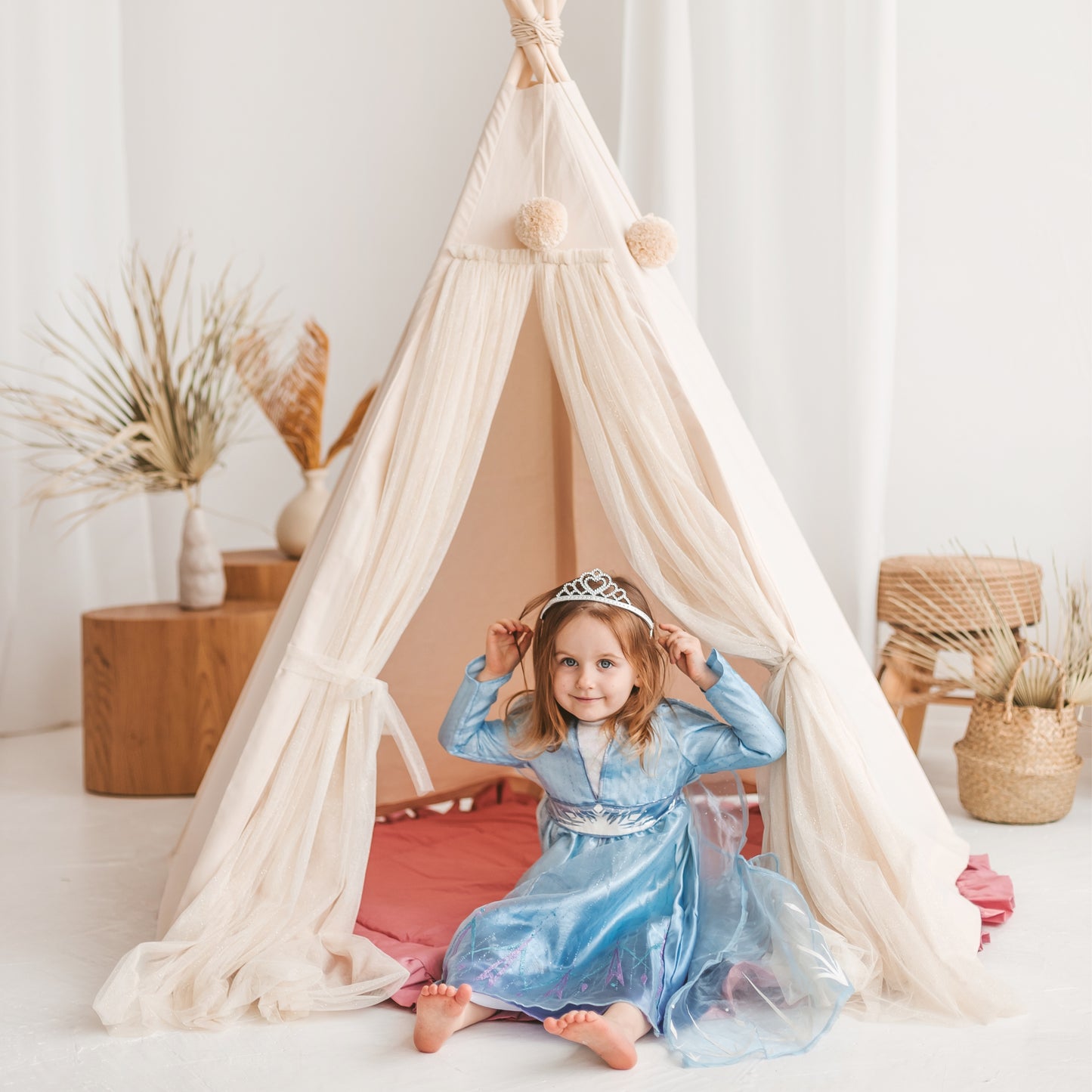 MINICAMP Fairy Kids Play Tent with Tulle in Ecru