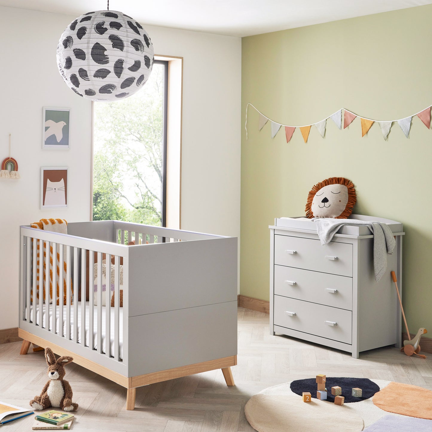 Babymore Mona 2 Piece Universal Nursery Room Set - Grey