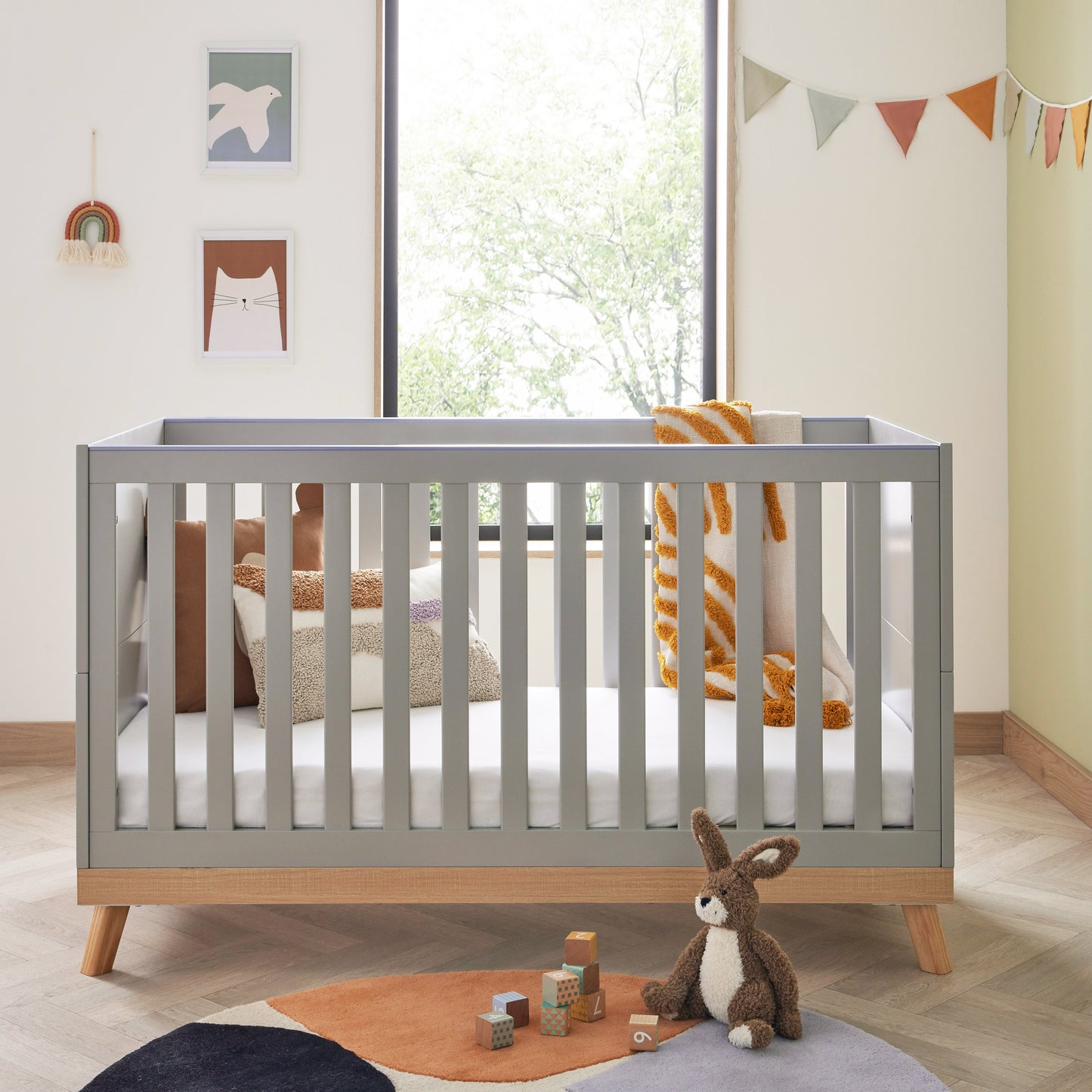 Babymore Mona 2 Piece Universal Nursery Room Set - Grey