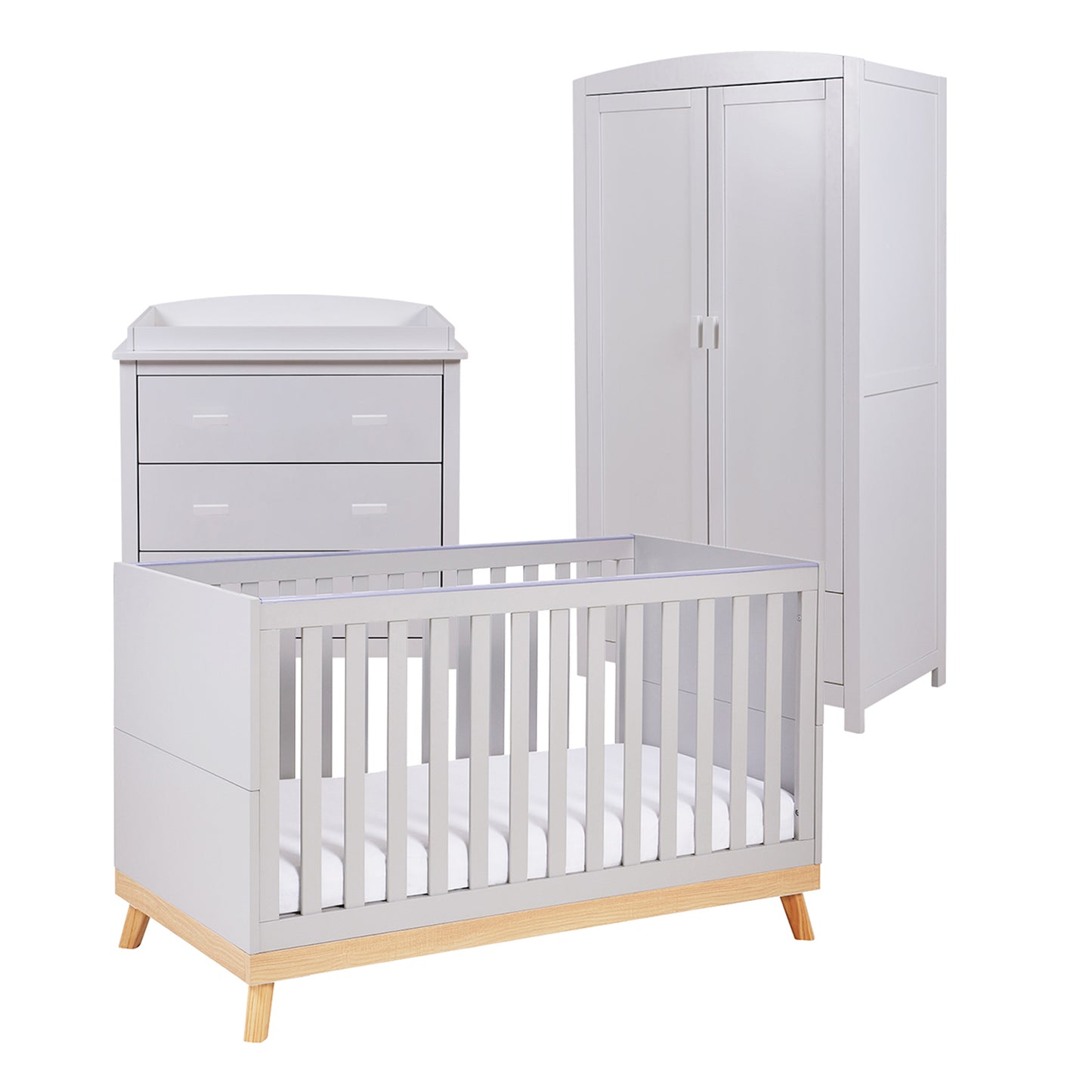 Babymore Mona 3 Piece Universal Nursery Room Set - Grey