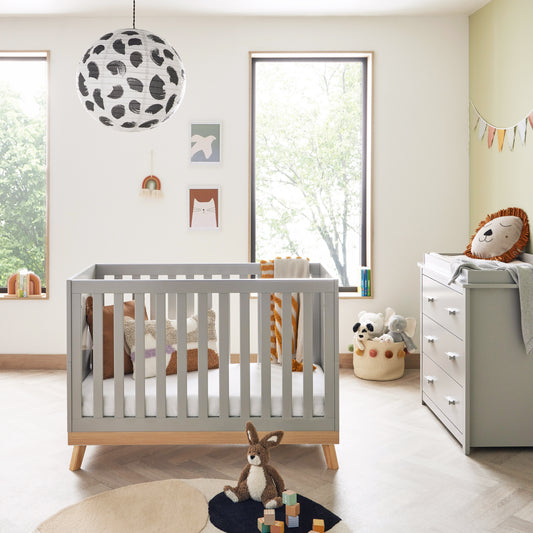 Babymore Mona Mini 2 Piece Nursery Room Set - Grey