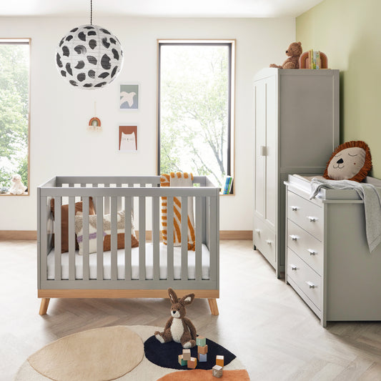 Babymore Mona Mini 3 Piece Nursery Room Set - Grey