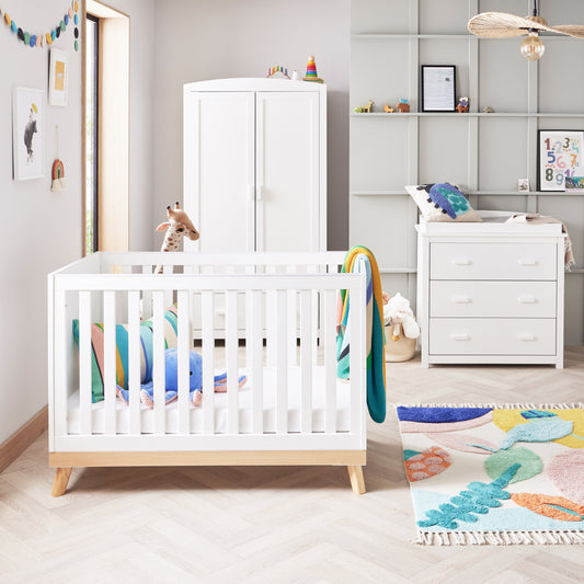 Babymore Mona Mini 3 Piece Nursery Room Set - White