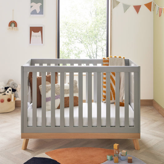 Babymore Mona Mini Cot Bed -Grey