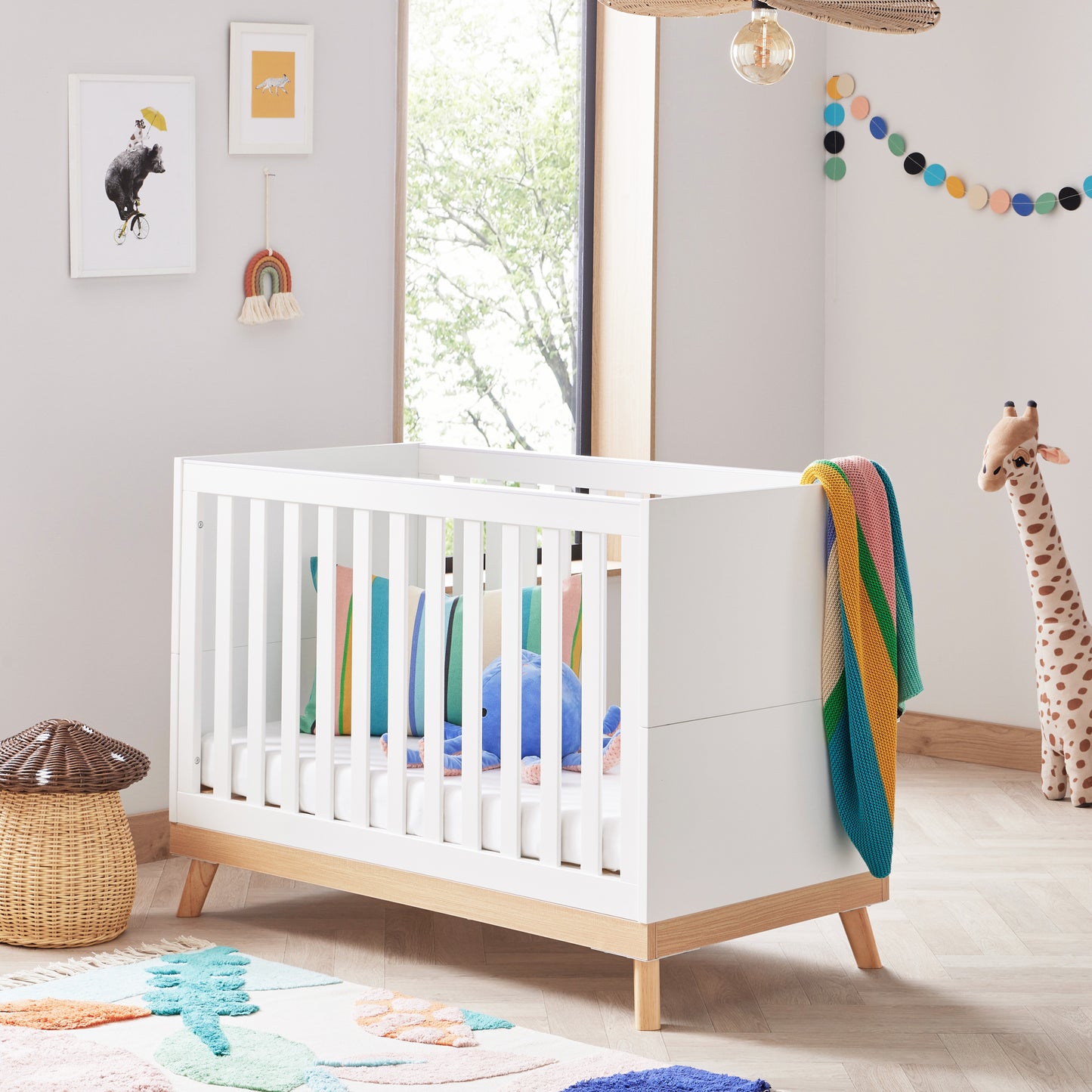 Babymore Mona Mini Cot Bed - White