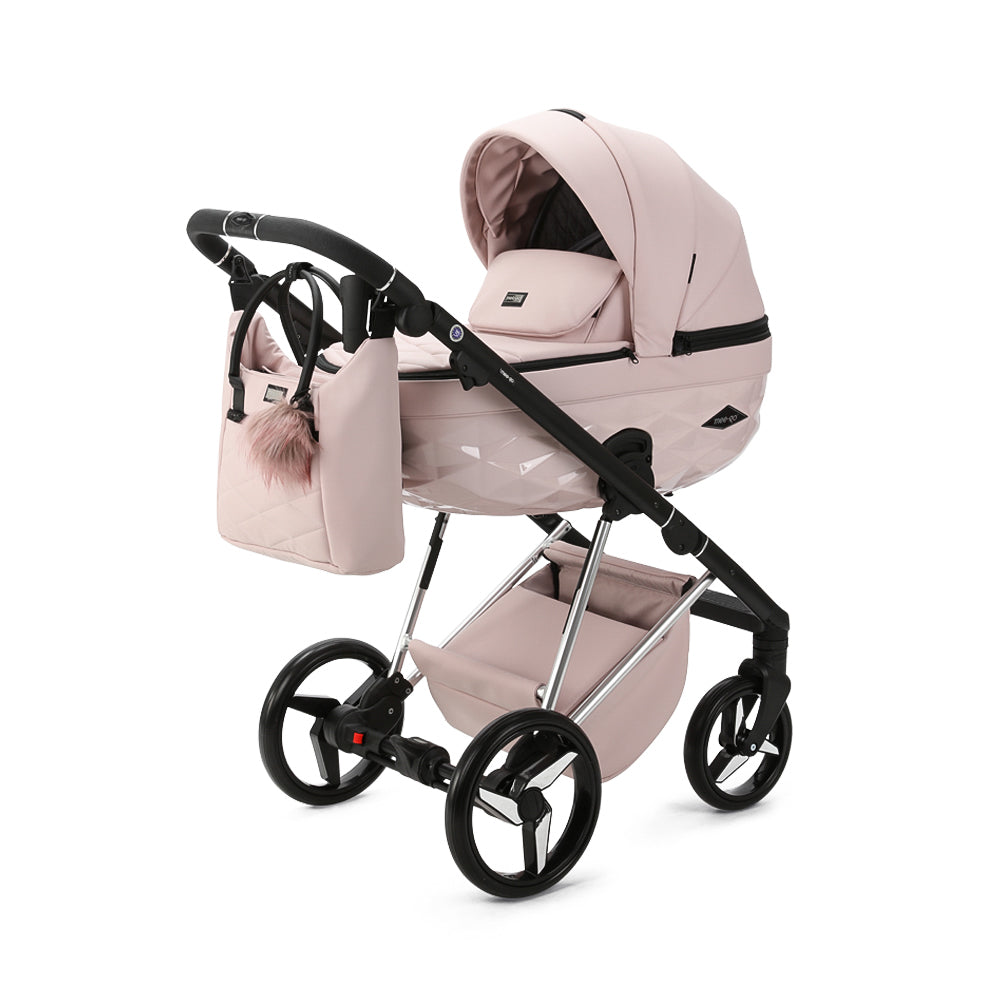 Mee-go Milano Quantum 2-in-1 Pram & Accessories - Pretty in Pink