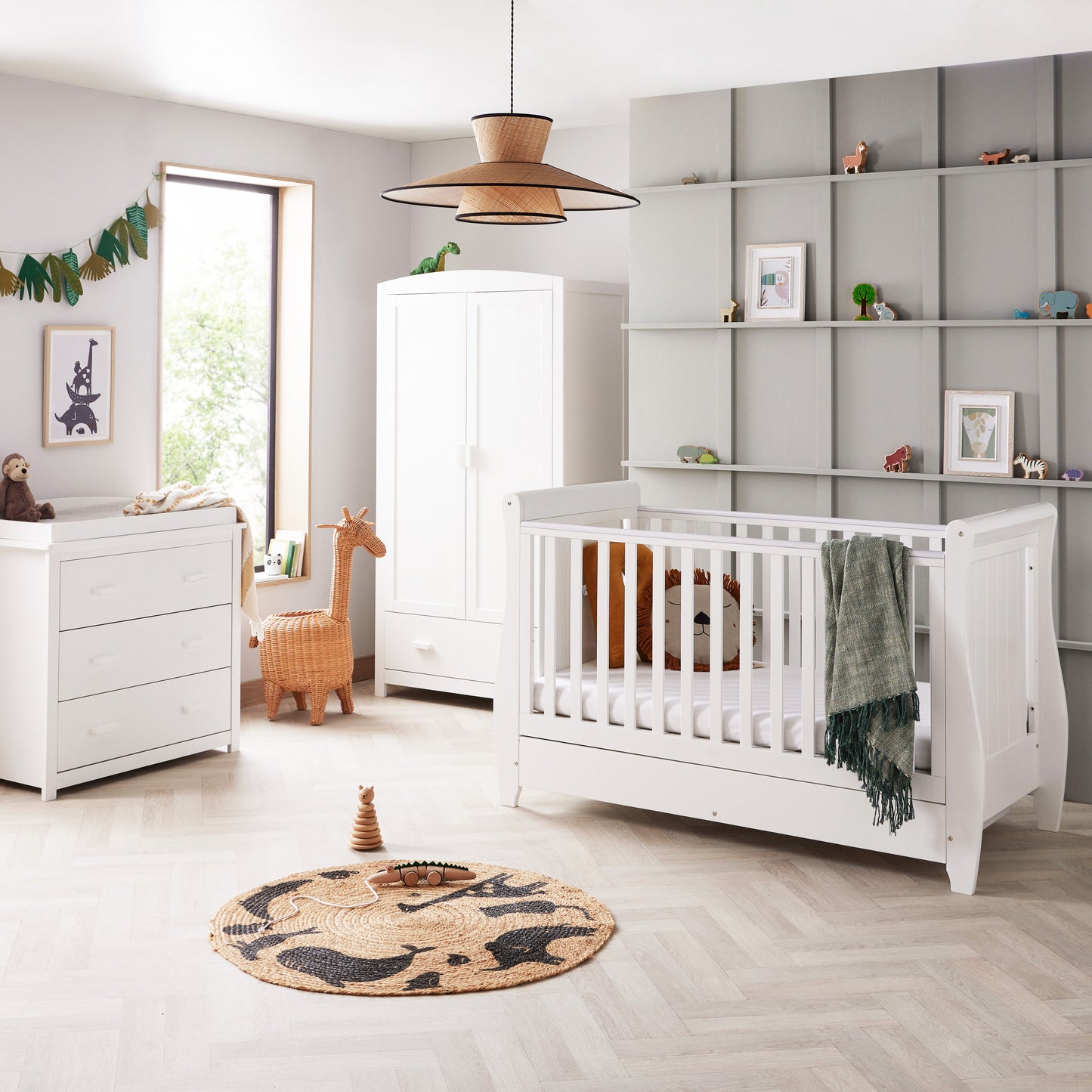 Babymore Stella 3 Piece Nursery Room Set - White