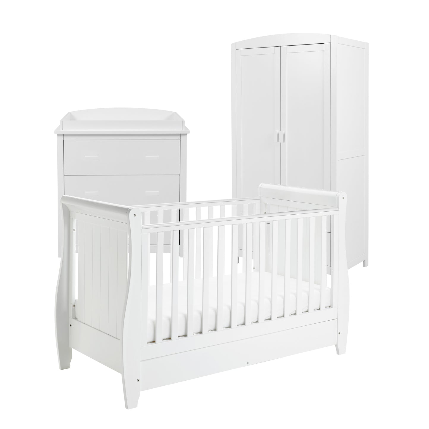 Babymore Stella 3 Piece Nursery Room Set - White