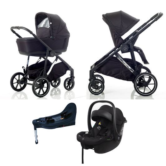 Mee-go Uno+ 3-in-1 Travel System Black/Chrome