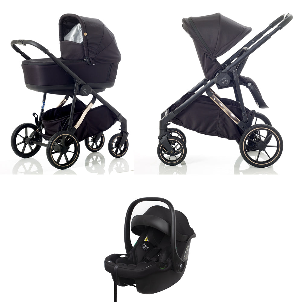 Mee-go Uno+ 3-in-1 Travel System Black/Rose