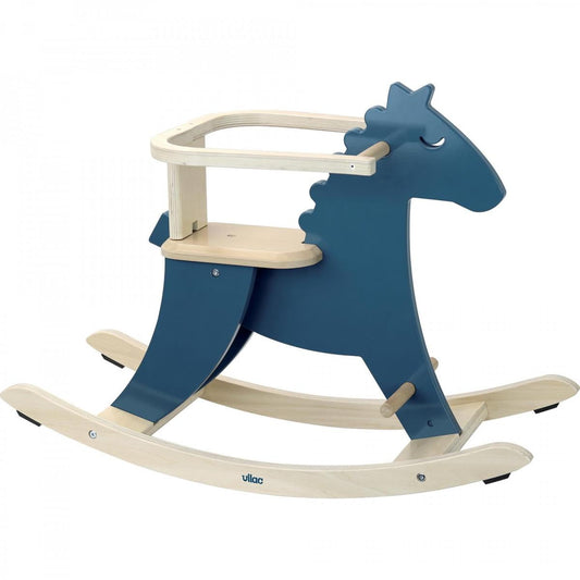 Vilac Hudada Rocking Horse With Safety Hoop - Blue