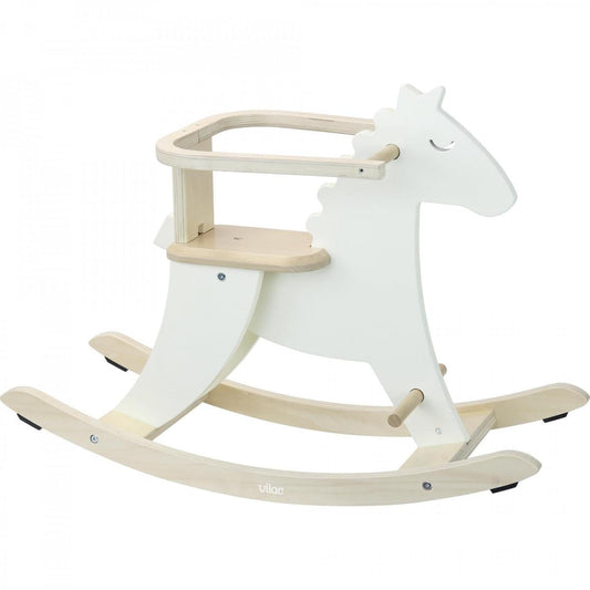 Vilac Hudada Rocking Horse With Safety Hoop - White