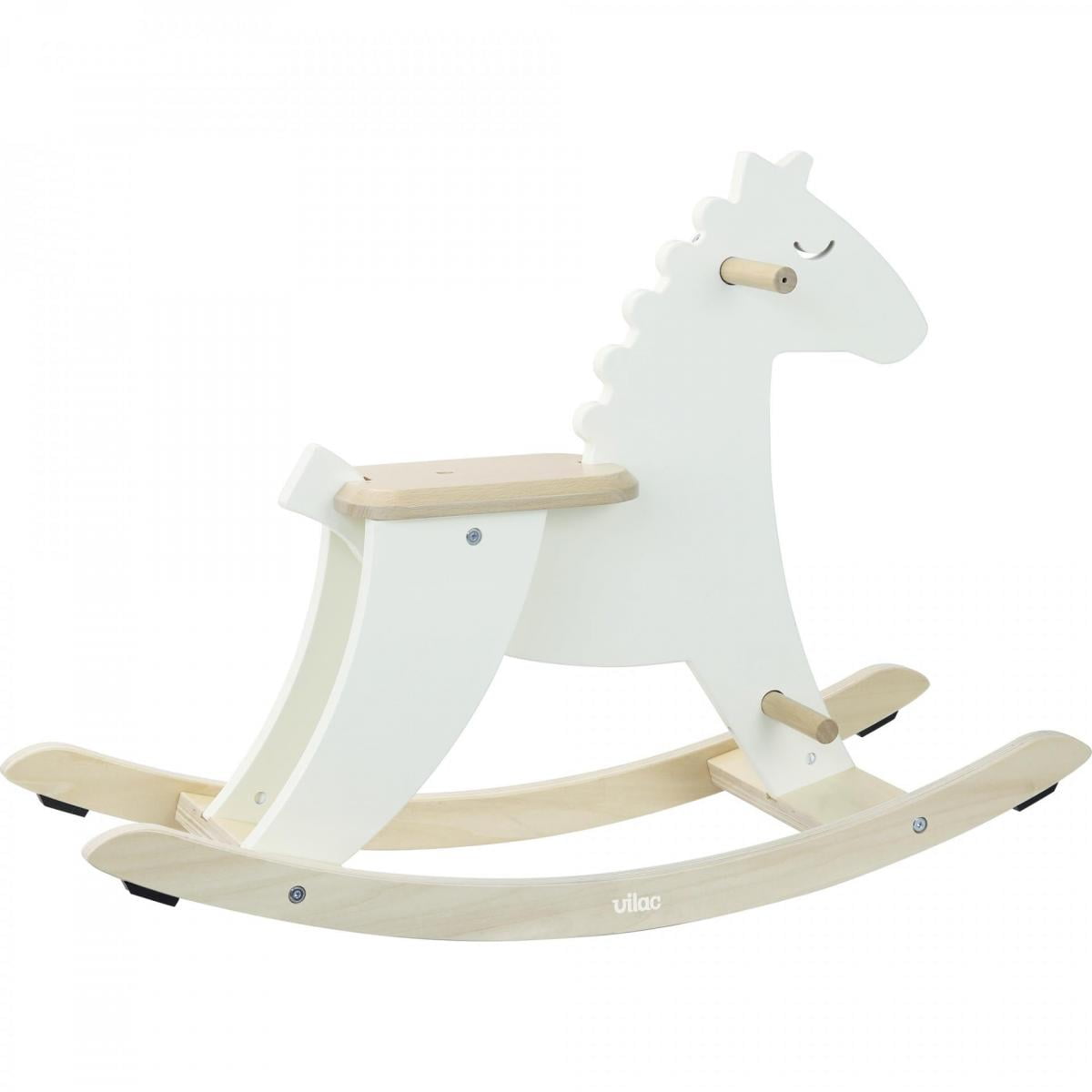 Vilac Hudada Rocking Horse With Safety Hoop - White