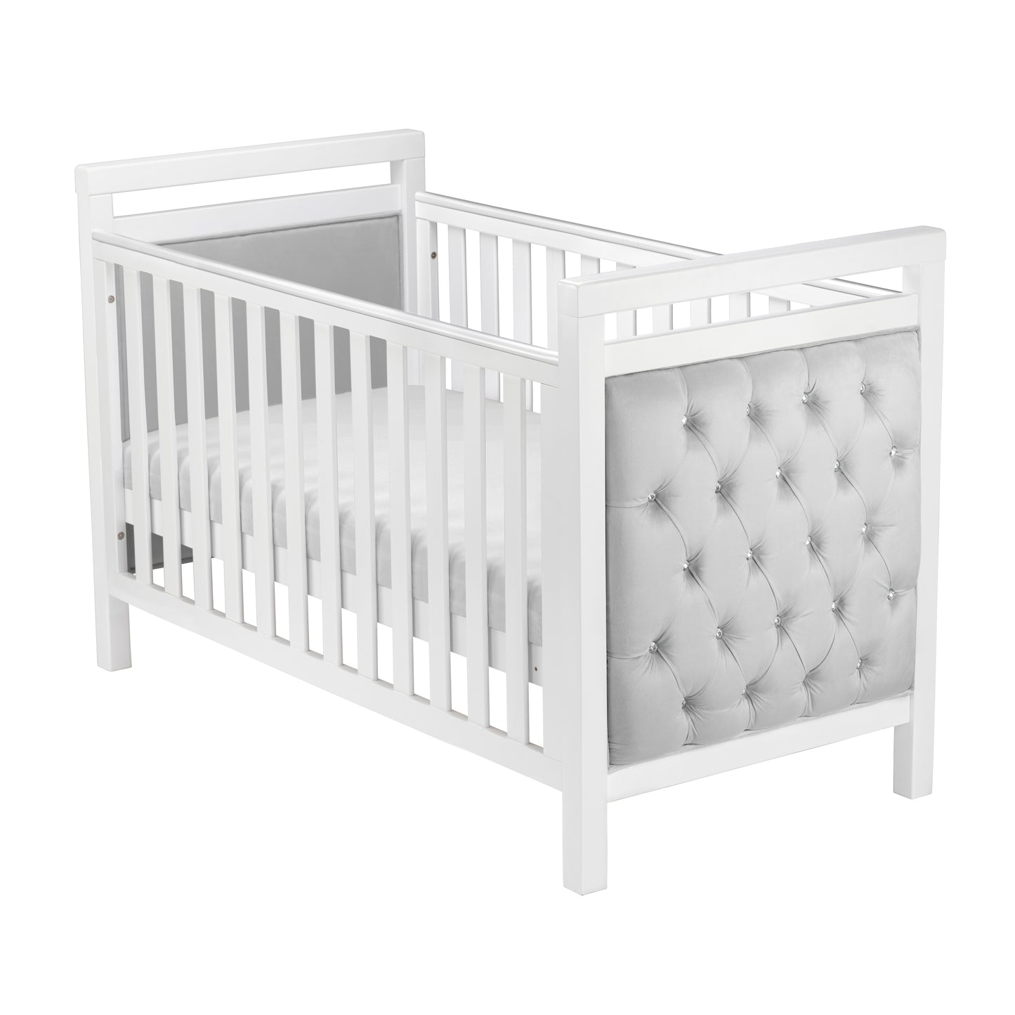 Babymore Velvet Deluxe Cot Bed - White