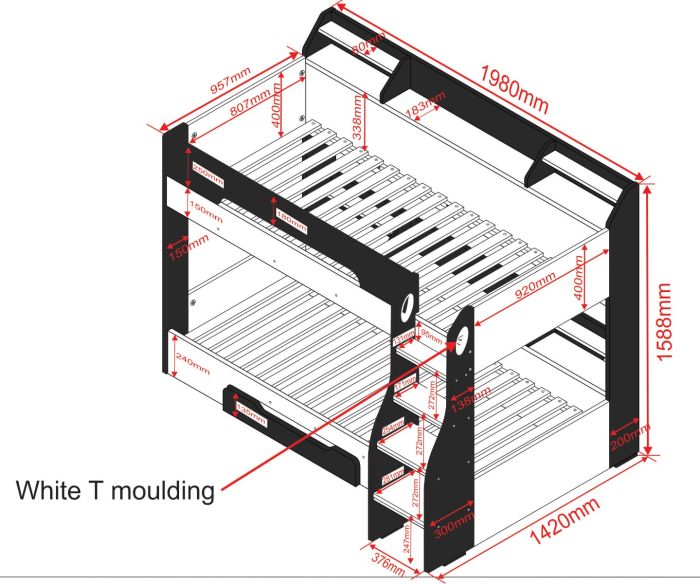 Flair Furnishings Flick Bunk Bed - White