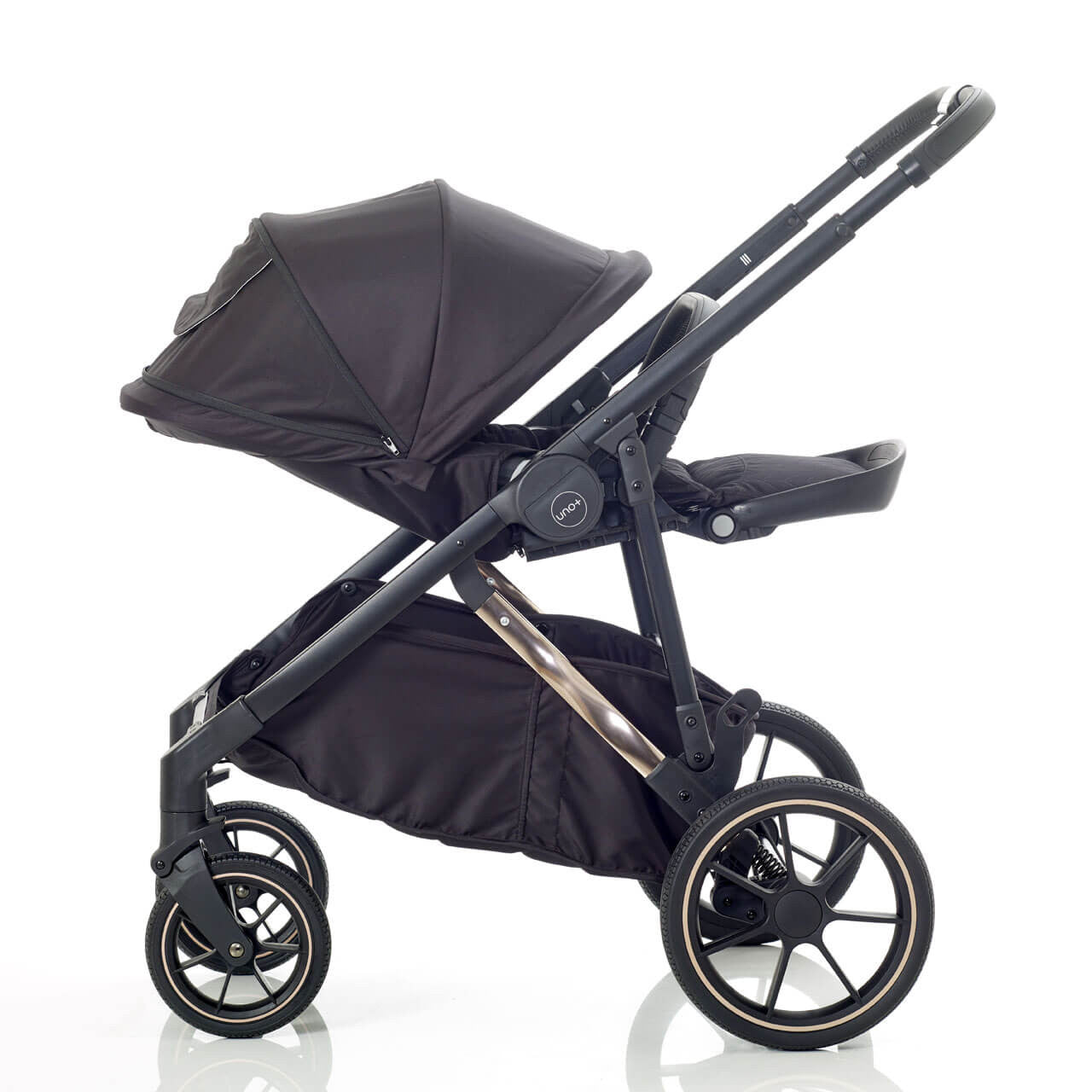 Mee-go Uno+ 3-in-1 Travel System Black/Rose