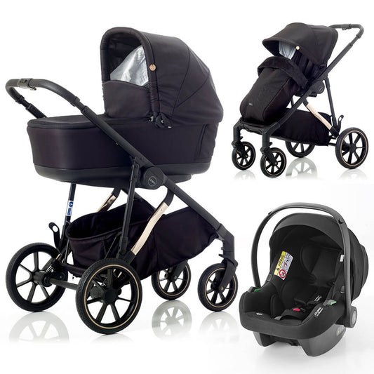 Mee-go Uno+ 3-in-1 Travel System Black/Rose