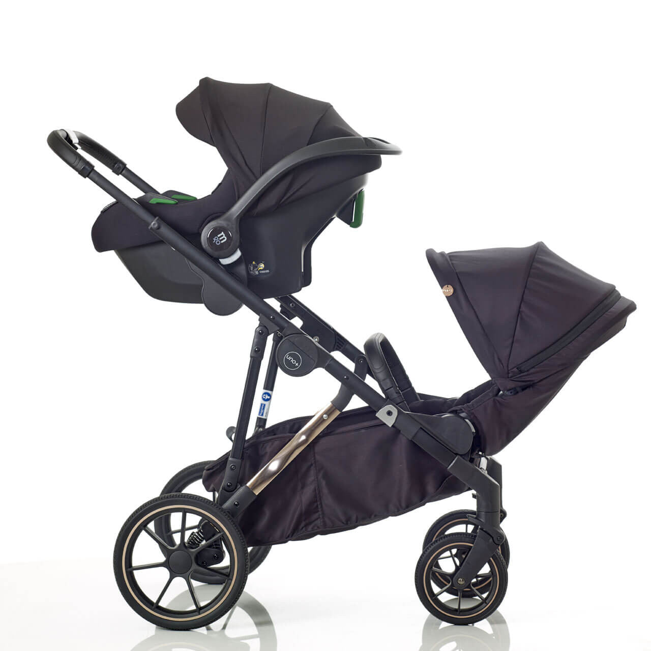 Mee-go Uno+ 3-in-1 Travel System Black/Rose