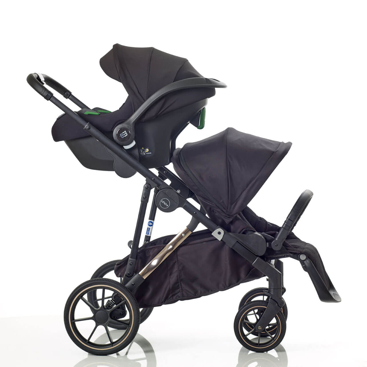 Mee-go Uno+ 3-in-1 Travel System Black/Rose