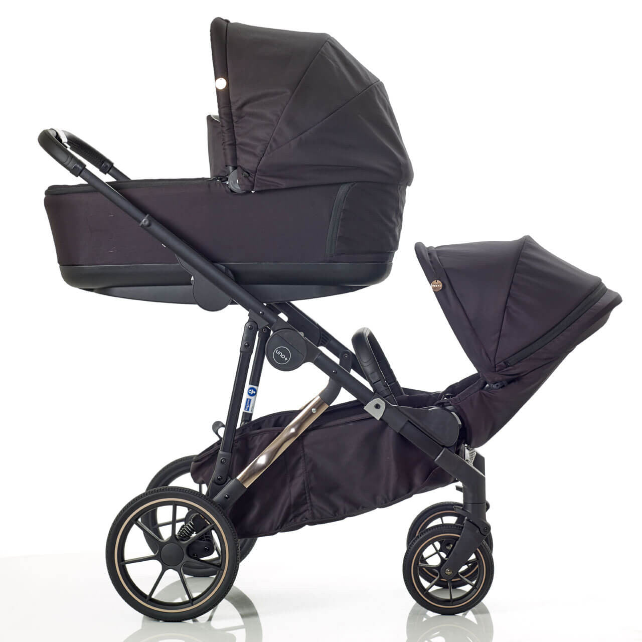 Mee-go Uno+ 3-in-1 Travel System Black/Rose