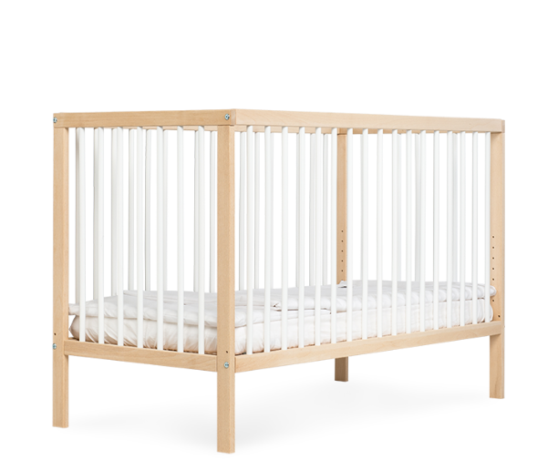 Mokee Mini Cot Bed (120 x 60) - White Beech