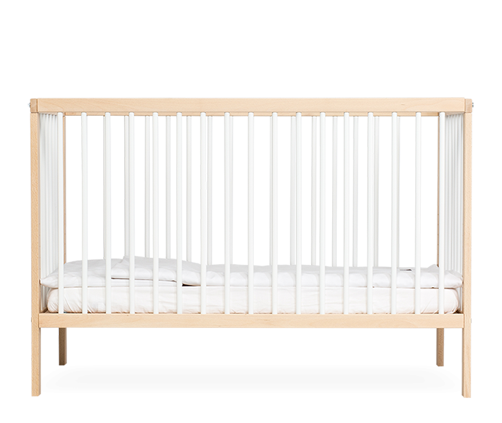 Mokee Mini Cot Bed (120 x 60) - White Beech