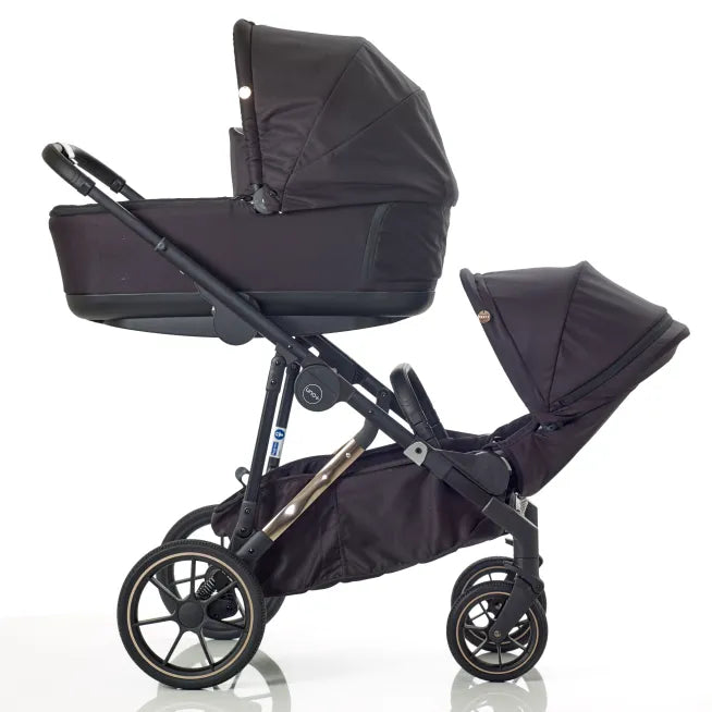 Mee-go Uno+ 2-in-1 Pram & Accessories Black/Rose